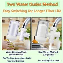 Faucet Water Filter - No Electricity Required, Easy To Install Tap Water Filter With Replaceable Ceramic Filter Cartridge, White Plastic Design, Compact Size, Efficient Filtration, Suitable For Household Drinking Water, Durable Structure, Essential For Healthy Home