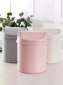 1 pezzo Mini cestino della spazzatura, piccolo cestino della spazzatura con coperchio, cestino della spazzatura da scrivania, cestino della spazzatura in plastica da scrivania, design a coperchio oscillante per prevenire la perdita di odori, utilizzato per conservare bucce di frutta e ritagli di carta sulla scrivania per mantenere l'ordine, per bagno, scrivania dell'ufficio domestico, tavolino da caffè, ufficio, soggiorno, studio, ritorno a scuola, decorazione per la casa, immagazzinaggio per feste e Natale