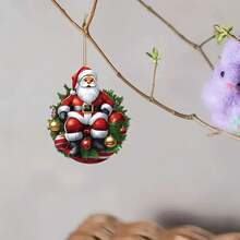 Adorno colgante decorativo de Papá Noel creativo, decoración colgante de árbol de Navidad de acrílico - regalo perfecto para la decoración del hogar y la oficina