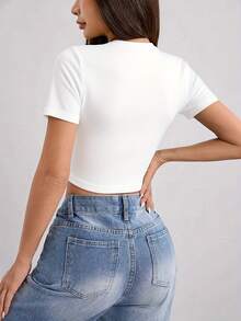 Women's Erykah Badu Woman Crop Top T-Shirt Stylish Comfortable Tees - 白色-3 - 查看 3