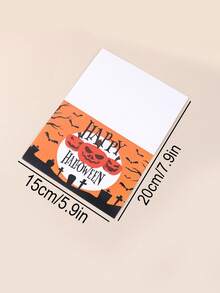 6 arkuszy/opakowanie, kartka z życzeniami na Halloween – pusta w środku, karta z zaproszeniem na Halloween, zestaw kartek informacyjnych – kartki z życzeniami w różnych wzorach z okładką w stylu vintage Halloween na życzenia, pamiątki i prezenty świąteczne (z 6 kopertami i 6 okrągłymi naklejkami), niezbędne artykuły na święta