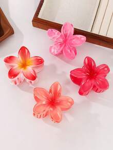 مشبك شعر 1 قطعة مزين بزهرة الفرانجيباني متعددة الألوان، مناسب للرحلات البحرية، الإطلالات اليومية، هدايا إكسسوارات الشعر، مشابك شعر أنيقة، أغراض المدرسة والجامعة، إكسسوارات الخريف والشتاء للإطلالات في العطلات للمرأة