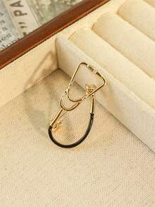 时尚听诊器胸针 女士男士医用设备胸针 西装别针配饰 医疗职业胸针 - Stethoscope Brooch - 查看 1