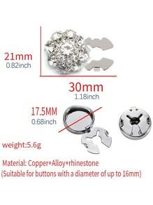 2 piezas de cubiertas de botones con rhinestones, gemelos para mujeres, cubiertas de botones desmontables con clip de cristal para mangas de blusas de mujer, cubiertas de botones brillantes decorativos para ropa