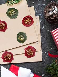 500 Stücke 1,5-Zoll Weihnachts-Aufkleber-Rollen (für Umschläge) - 3 Designs: Stempel-förmige runde "Fröhliche Weihnachten" Aufkleber, selbstklebende Etikett-Siegelaufkleber, wachsüberzogene Siegelaufkleber, goldfolierte runde Aufkleber, grün und rot gemischte Weihnachts-Selbstklebeaufkleber für Partys, Geschenke und Geschenkverpackung/Umschlag-Einladungsgeschenkdekoration.