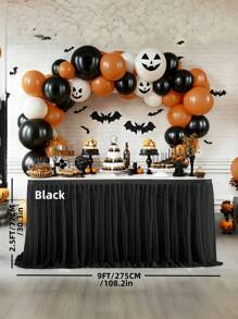 4pcs/1pc Pleated Solid Color Tableskirt, Suitable For Rectangular, Square, Round Tables, Ruffled Tablecloth, Wrinkle-Resistant And Easy To Clean, Applicable For Birthday Cake Table Decor, Banquet And Wedding Party, Bridal Shower, Various Party Celebrations