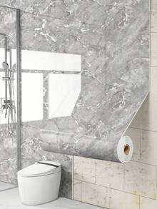 3 rotoli di carta da parati autoadesiva a motivo marmorizzato bianco, pannelli murali in schiuma di polietilene impermeabili e resistenti all'umidità, personalizzabili, adesivi murali rimovibili spessi per decorazione di cucina, soggiorno, doccia, camera da letto e bagno - Multicolore - Visualizzare 3