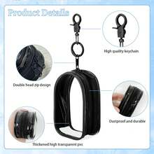 Charging Cable Organizer, Waterproof Transparent Cable Bag, Mobile Phone Charger Storage - Portable Headphone Bagkeychains Travel Essentials Keychain - 黑色 - 查看 2