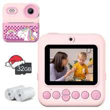 2.4-Inch Compact Digital Camera - Flash, Selfie Mode, Video Recording, Instant Thermal Printing - Ideal Birthday Gift.