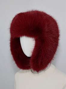 1pc Thick Faux Fox Fur Trapper Hat, Hat And Scarf Set Suitable For Autumn/Winter Outdoor Activities, Warm & Versatile For Hiking, Skiing, Cycling And Daily Wear, Retro Acrylic Bucket Hat, Fleece Lined Aviator Hat, Halloween Gift