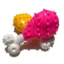 适合小型、中型和大型犬的狗玩具，宠物用品和礼物，用于清洁牙齿的幼犬出牙咀嚼玩具，鸡腿形狗咀嚼玩具，用于清洁狗牙齿的耐用咀嚼玩具