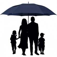 Paraguas de Grandes,Paraguas de Pro-Line de Gran Tamaño con Doble Toldo Ventilado a Prueba de Viento Impermeable para Hombres y Mujeres - azul - Ver 10