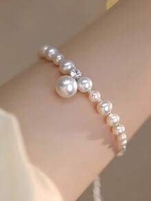 BALMORA A Exquisite Luxury S925 Sterling Silver Pearl Bracelet Gift For Girlfriend - silver - View 3