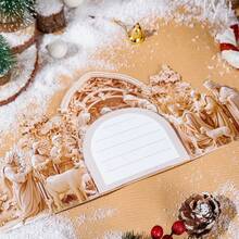 1pc Classic Nativity Of Jesus Scene 3D Greeting Card, Home And Party Atmosphere Decorative Items,Birthday Card, Wedding Gift Card, Surprise Gift For Friends, Gift For Mother, Gift For Parents, Suitable For All Kinds Of Festival, Celebration & Parties