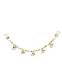 Ciondolo a forma di ciliegia - Accessorio decorativo in metallo per borse, con ciliegie rosa e rosse, per borse a mano, borse a tracolla e borse a spalla - Rosa/Viola/Rosso, ciondoli per borse, catena per borse a tracolla da donna, pendente per portafogli, sostituzione braccialetto alla moda e carino con ciondolo a forma di ciliegia 3D, accessorio pendente per borse