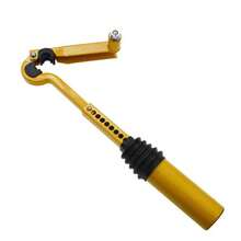 Cerradura de volante universal para coche con bloqueo de freno de mano ajustable y  antirrobo incorporada para protección máxima del vehículo y candado de palanca de cambios - Amarillo - Ver 5