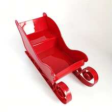 1/2pcs Christmas Decoration Large Sleigh Ornament, Winter Sleigh Gift Candy Storage Container, Candy Rack Organizer, Christmas New Year Party Decorations, Plastic Holiday Decor For Mantel, Tabletop, Entryway - Indoor/Outdoor Party Centerpiece, Classic Winter Theme, Fine Craftsmanship, Home Decor