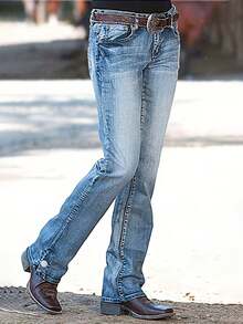 Ladies' High Waisted Elastic Denim Pants Slim Fit And Slimming, Casual Embroidery Embroidered Feet With Slit Design, Versatile Jeans - Light Wash - View 3