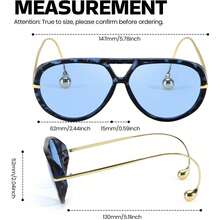 HYCHIC Women's Traditional Aviator Sunglasses Droplet Metal Ball Temple Ends Lightweight UV400 Fits More Face Shapes Fashion Focus Street Style - A11-淺玳瑁色/2棕色 - 查看 9