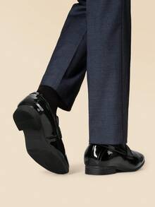 Boy's Dress Shoes Formal Tuxedo Shoes Slip-On Loafers For Party Wear(Note:Runs Small Recommend Order One Size Up) - màu đen - Xem 7