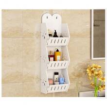1 pezzo Mensola da parete per il bagno senza foratura per gel doccia e cosmetici, organizer a due ripiani con ganci, accessori per il bagno - Multicolore - Visualizzare 4