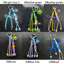 1pc Customized Tassel Bag Charm, Handmade Rope Letter Bead Bag Pendant, Star Bell/Bow, Heart Keychain, Personalized Bag Accessory Gift