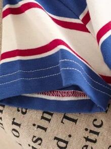 Baby Summer Striped Short Sleeve T-Shirt, Highly Elastic Soft Breathable Lightweight Tee, Cotton