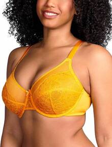 Minimizer Bras Women Full Coverage Underwire Bras Plus Size Lifting Lace Bra Heavy Breast - Cadmium Yellow - View 2