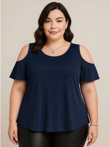 Combo Kit 2 Women's Loose Blouses Hollow Sleeves Comfortable Plus Size Cheap ASSORTED - 彩色 - 查看 3