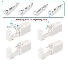 4 Packs Disposable Self Nose Piercing Kit With Built-In Nose Studs,Nose Piercing Gun, Simple And Convenient Operation, Ideal For Family Use - White - View 16