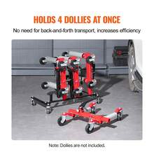 Car Dolly Rack Hydraulic Jack Stand Organizer With 4 Platform Capacity - Black - View 2
