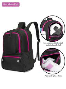 Nowa torba do koszykówki o dużej pojemności z oddzielną przegrodą na piłki, wielofunkcyjny plecak studencki, torba do ćwiczeń na świeżym powietrzu, przenośna torba piłkarska z oddzielną przegrodą na buty (na sezon powrotu do szkoły)