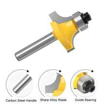 6.35mmShank Corner Rounding Over Router Bit With Bearing Wood Milling Cutter Tungsten Carbide For Woodworking Tool - Yellow - View 5