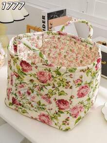 Panier de rangement matelassé à imprimé floral, panier à linge, grande capacité, portable, pliable, panier à goûter, grand panier carré, doux, rustique, chic, pour vêtements sales, essentiels du quotidien pour femmes et filles, panier de rangement pour cosmétiques, jouets, produits de soins de la peau, rangement de maquillage pour femmes, panier de rangement multifonctionnel, organisateur de cosmétiques, décoration d'intérieur, salon, chambre à coucher, salle de bain, convient pour toutes les saisons - Multicolore - Voir 7