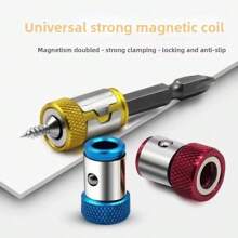 磁性批头夹，强磁批头夹，六角柄螺丝刀批头夹，带磁化器 - 藍紅黃 - 查看 1