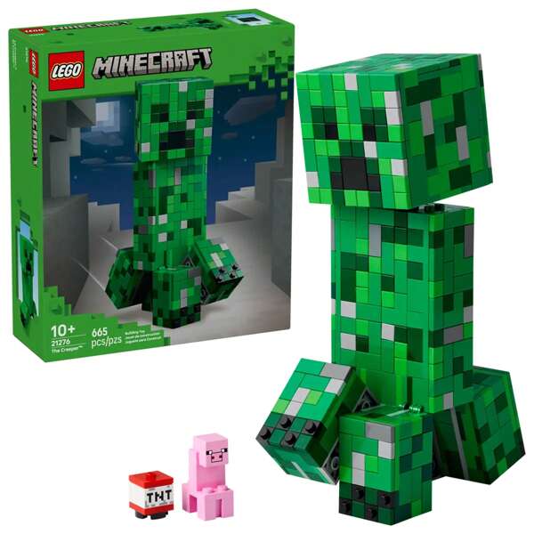 LEGO Minecraft The Creeper Kids Toy - Minecraft Toy For Gaming Fans - Room Decor For Gamers 10 And Up - Poseable Action Figure With 1st Version Minifigure - Gift For Boys And Girls - 21276