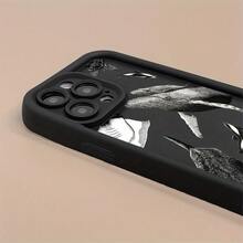 Funda de Teléfono con Patrón de Ballena Oceánica de Moda, Protección Completa del Cuerpo, Cubierta de TPU Antigolpes, Color: Negro, Compatible con Apple Series 16/15/14/13/12/XS/X//8/Plus/Pro/y  A05/A15/A25/A35/A53/A54/A55/S23/S24/S25, Unisex - Colores mixtos - Ver 6