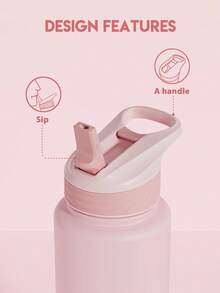 40 oz Insulated Tumbler with Straw – Stainless Steel Water Bottle, Leak-Proof Double Wall Coffee Cup, Keeps Cold for 24H, Fits Car Cup Holder, Reusable Travel Mug for Sports, Gym, School, and Travel - 粉色 - 查看 5