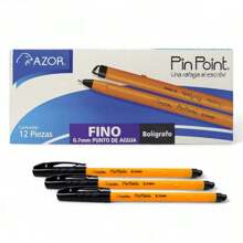 Bolígrafos Escolares Punto Fino Caja con 12 Piezas Pin Point - Negro - Ver 1