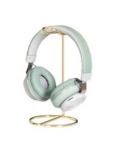 1pc Metal Headphone Stand, Desk Headphone Holder Suitable For All Headphone Sizes, Gold/Rose Gold/Silver - Multicolor - View 4