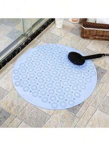 1pc PVE Material Round Crystal Suction Cup, Non-Slip, Vacuum Suction Massage Bath Brush, No Additional Accessories Needed, Round Carpet Bathroom Anti-Slip Mat, Toilet Shower Massage Foot Pad