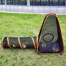 Outdoor Play Tent Tunnel Cube Compound Pet House 6 In 1 For Cat Puppy Dog Rabbit - Black - View 9