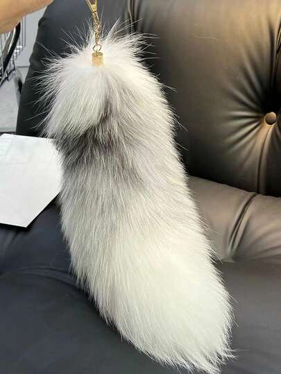 New Fox Tail Personalized Bag Pendant, Cute Fox Fur Big Tail Car Keychain Pendant, Personalized Simple Bag Pendant Keyring, Tails Chain Keyring Gift Cute Simulation Fox Tail Keychain Pendant Bags Charm Keys Holder Valentine's Day Holiday Gifts, Women Bag Charms Fit For Daily Use Perfect Gift For Friends