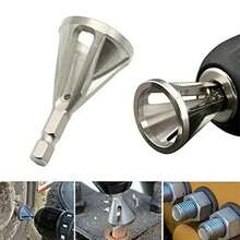 Broca desbarbadora y biseladora de acero inoxidable de 1 pieza de 22 mm, adecuada para todo tipo de taladros eléctricos de mandril, para eliminar rebabas en acero inoxidable, acero endurecido, acero dulce, cobre, latón, aluminio, fibra de vidrio y plástico. - Plateado - Ver 1