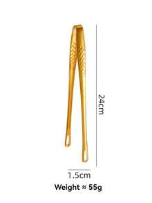 New 304 Stainless Steel BBQ Tongs, Extra Long Bread Tongs, Gold Color Household Self-Serve Strawberry Tongs