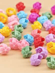 60pcs Hair Braids Beads Headwear Cute Candy Colors Plastic Hairpins Summer Hair Claw Clips For Girls Hair Accessories Loc Hair Jewelry For Braids For Girls