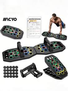 2/3 Stücke Multifunktionale Heimfitness-Ausrüstung, ergonomisches Push-Up-Trainingsboard zur Stärkung von Brust und Schultern, faltbares tragbares Fitness-Trainingsboard, nicht-elektrisch, PP-Material, 28-Loch Multifunktions Push-Up-Board
