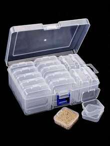 1pc Thick PP Material Transparent 8-Grid Metal Parts Storage Box With Removable Dividers, Suitable For Beads And Small Items Organization, Room Decor - Clear - View 7