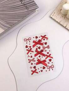 1件/2件/3件/5件装蝴蝶结和心形水钻饰品，设计迷人可爱。可爱的蝴蝶结、甜美的心形和闪亮的水钻，瞬间为您的造型增添一丝俏皮和魅力。无论您喜欢甜美少女风，还是想要展现大胆的时尚态度，这些配饰都能满足您的需求。