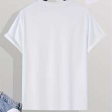 Men's Casual Deer Print T-Shirt - Soft Polyester, Crew Neck, Short Sleeve, Machine Washable - Versatile & Stylish For All Seasons Tee For Adult, Men, Women, Teen, Teenager, Adolescent, Youth - White - View 2